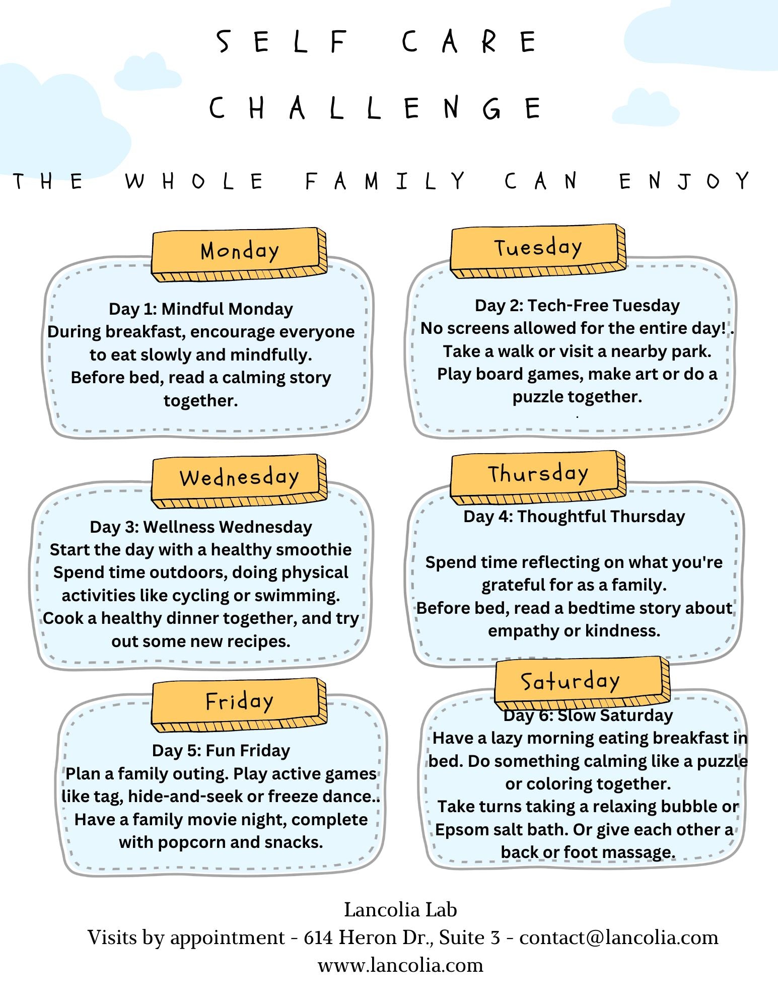 Self care challenge the whole family can enjoy