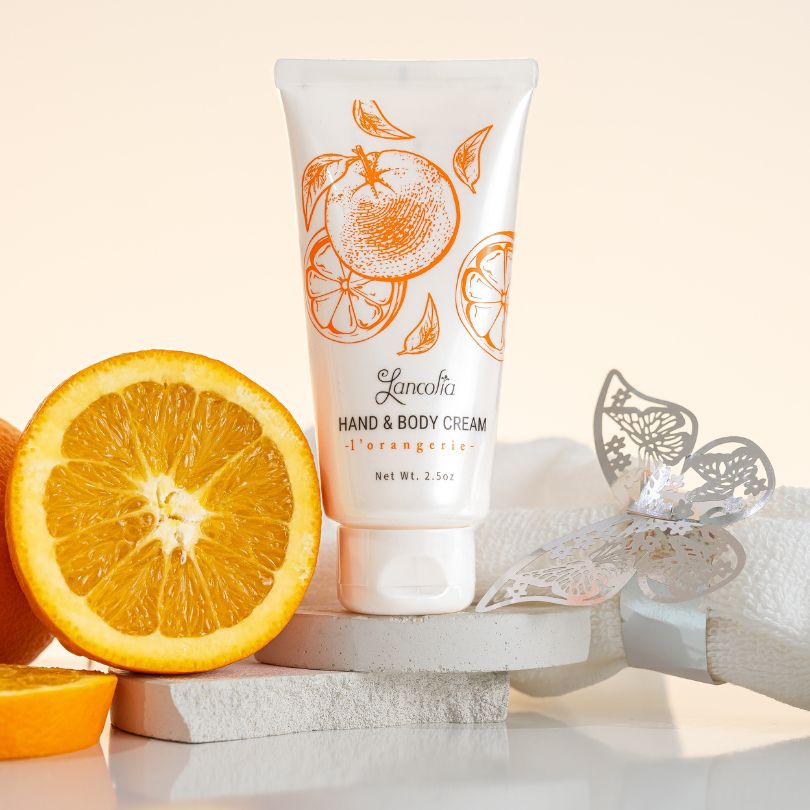Lorangerie deeply moisturizing hand cream and body lotion citrus scent lancolia