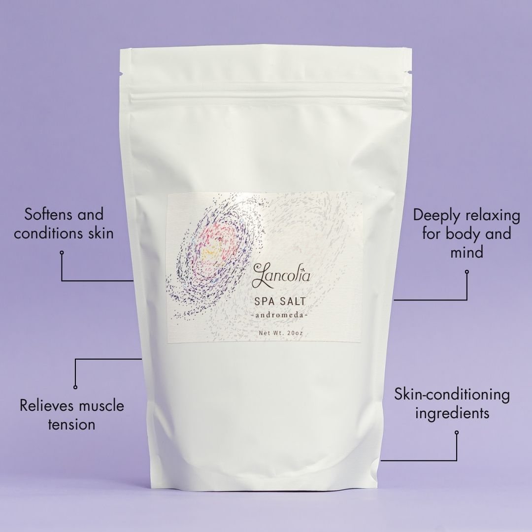 Andromeda Spa Salt | Relaxing Floral Epsom Bath Salts by Lancolia
