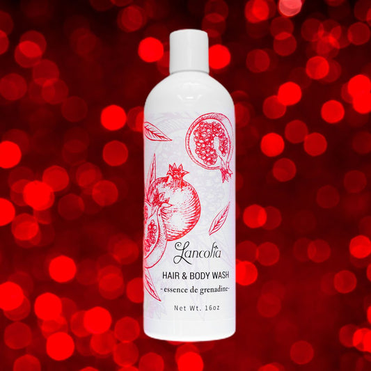 Essence de Grenadine shampoo and body wash pomegranate scent fragrance lancolia