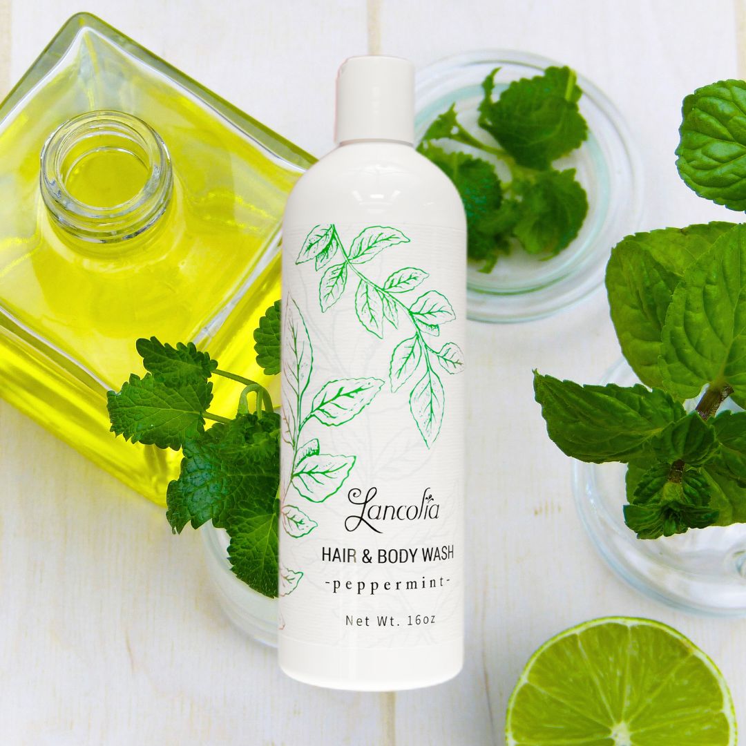 Peppermint shampoo and body wash peppermint scent fragrance lancolia