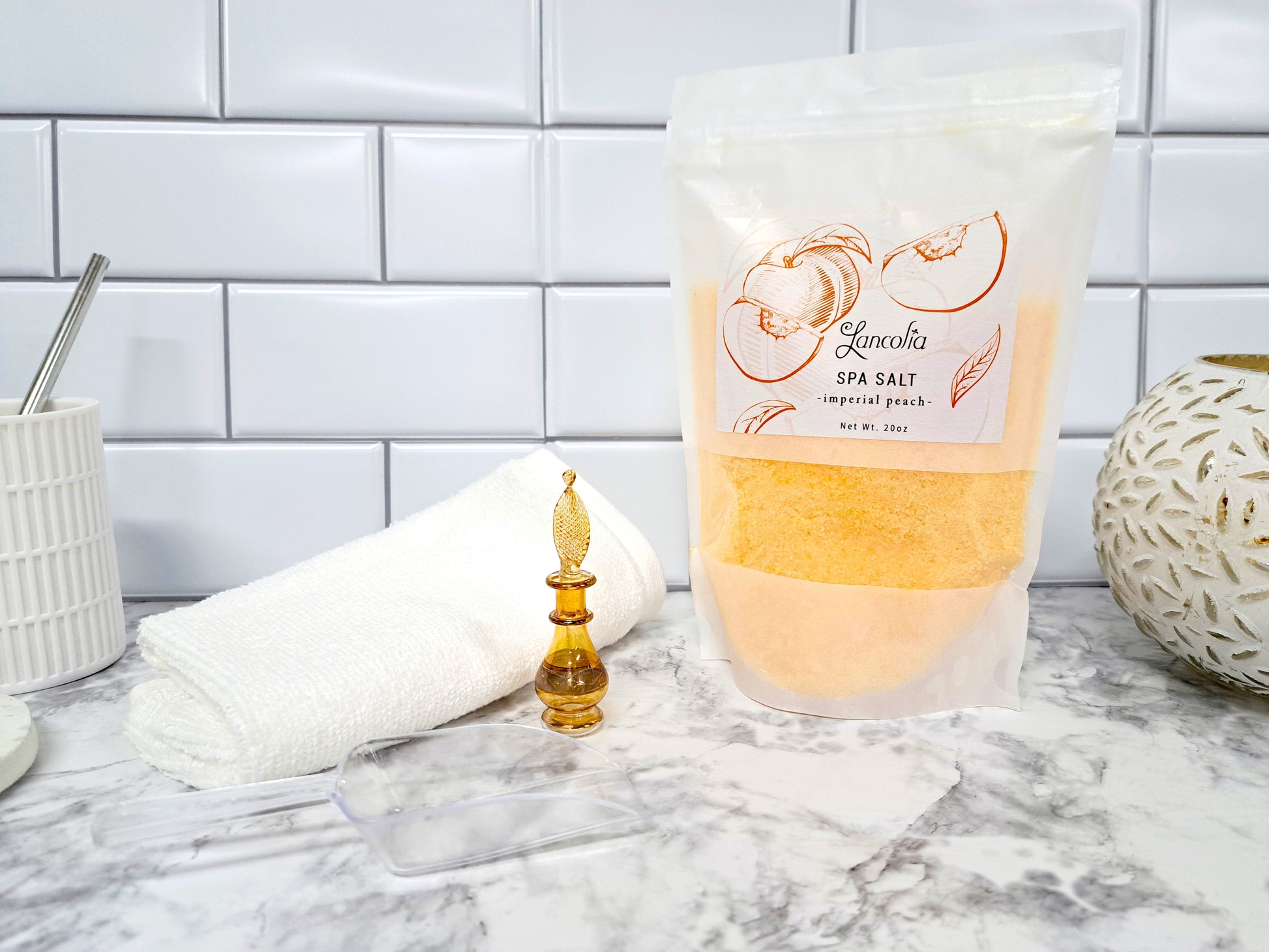Epsom salts for bath with our peach signature scent Imperial Peach